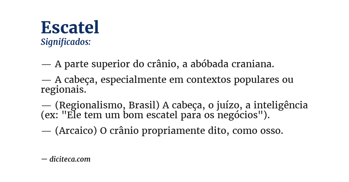 Significado de escatel