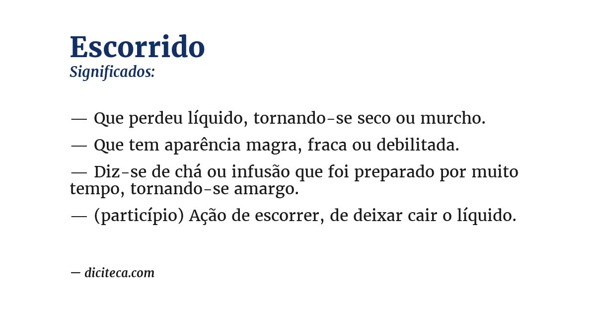 Significado de escorrido