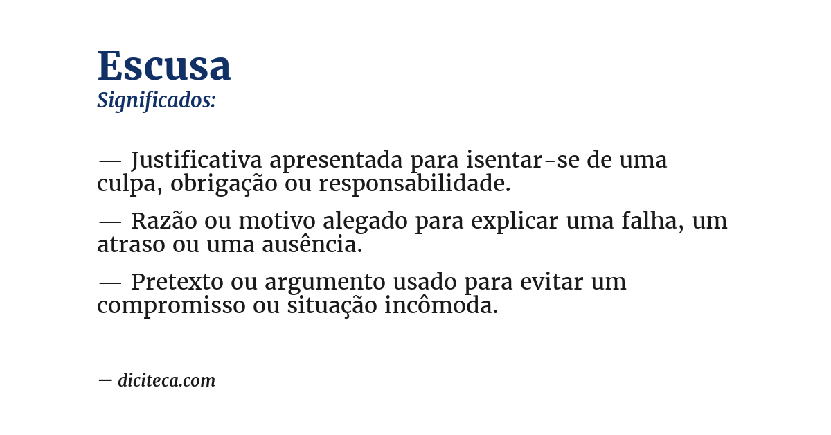 Significado de escusa