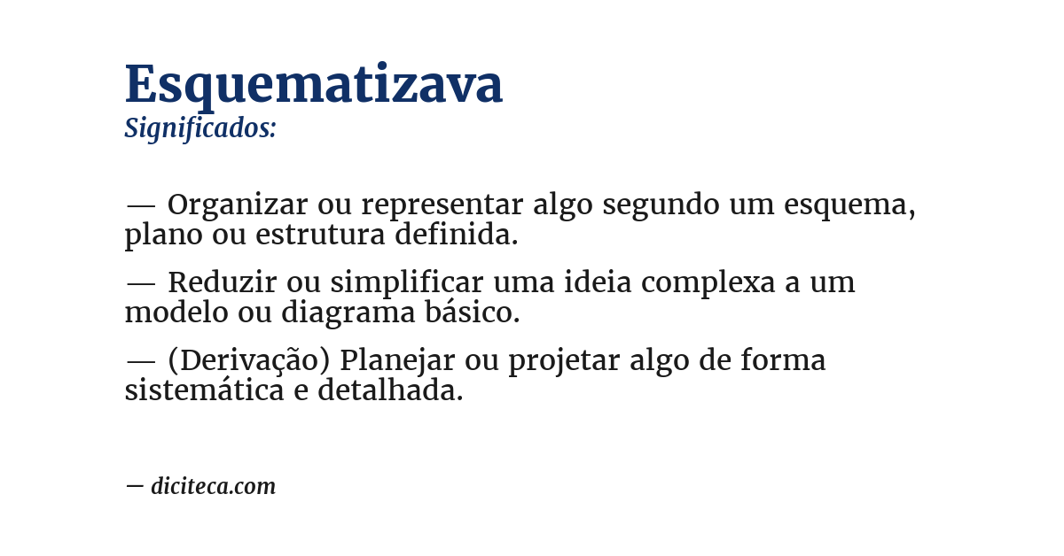 Significado de esquematizava