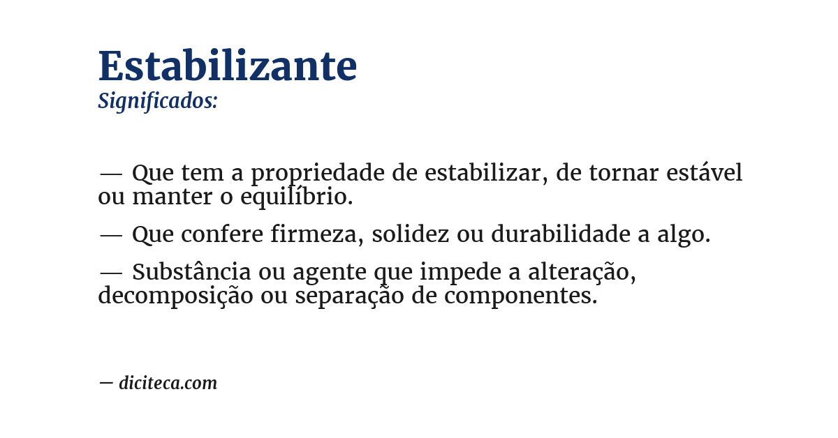 Significado de estabilizante