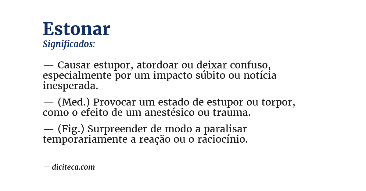 Significado de estonar