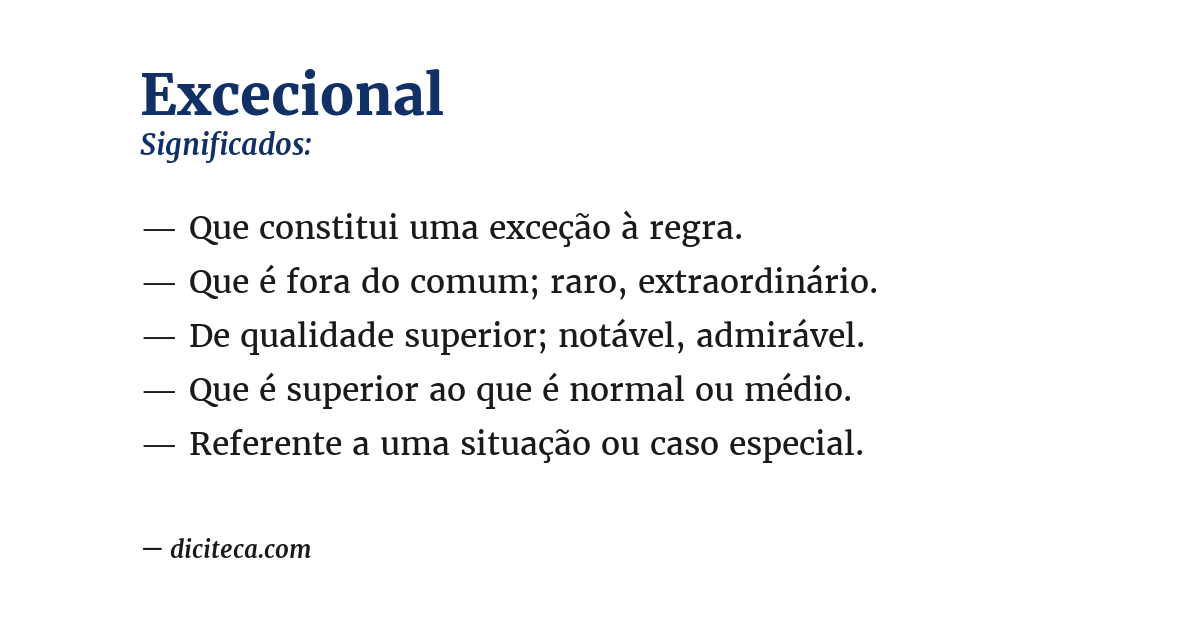 Significado de excecional