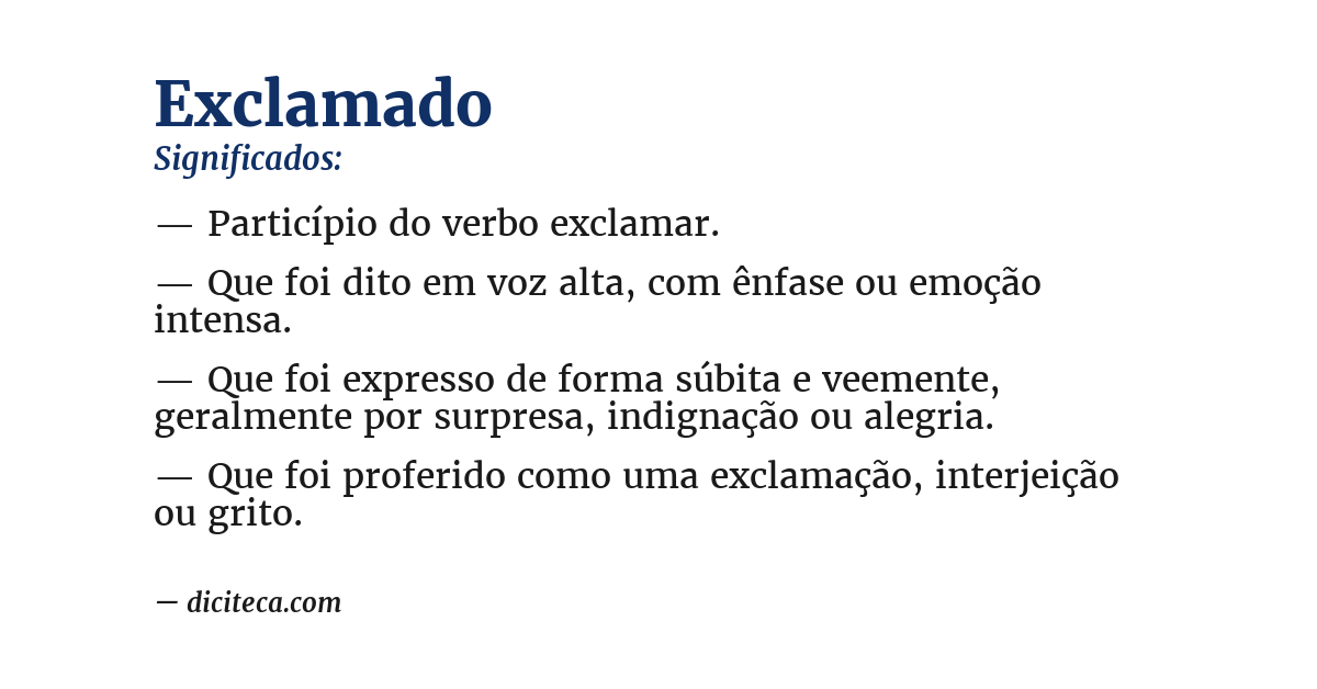 Significado de exclamado
