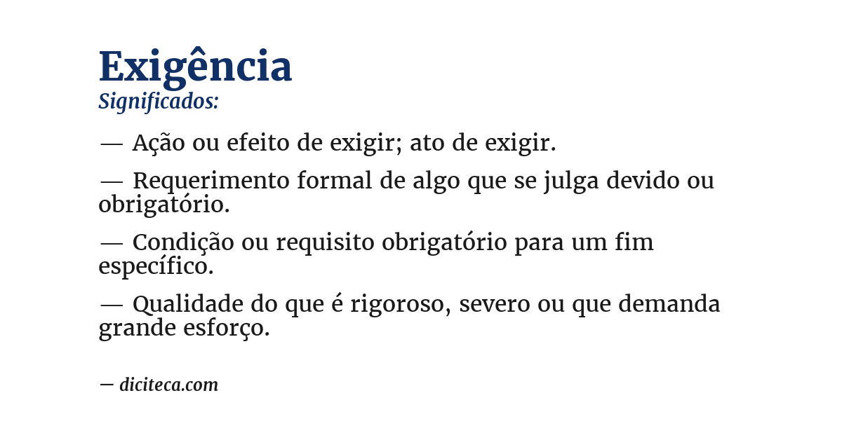 Significado de exigência