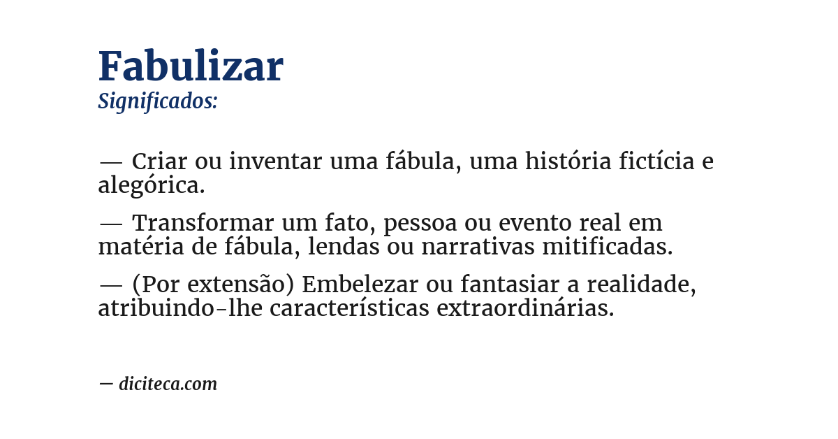 Significado de fabulizar