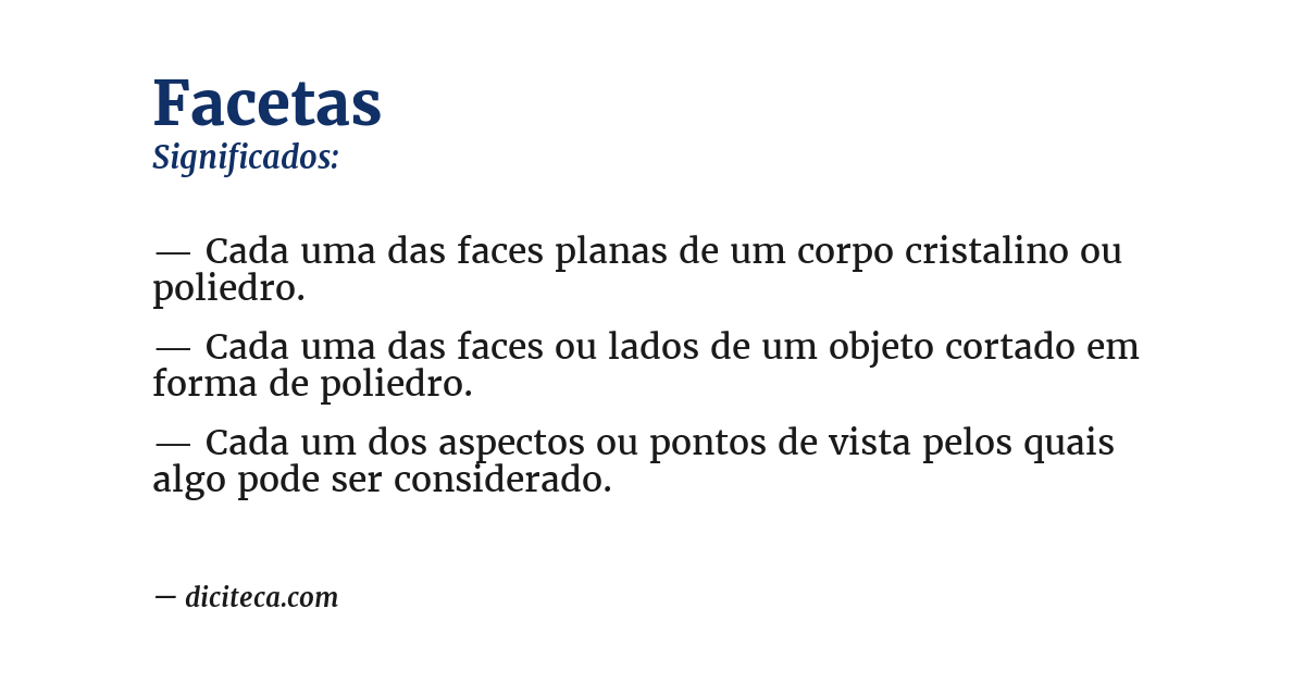 Significado de facetas