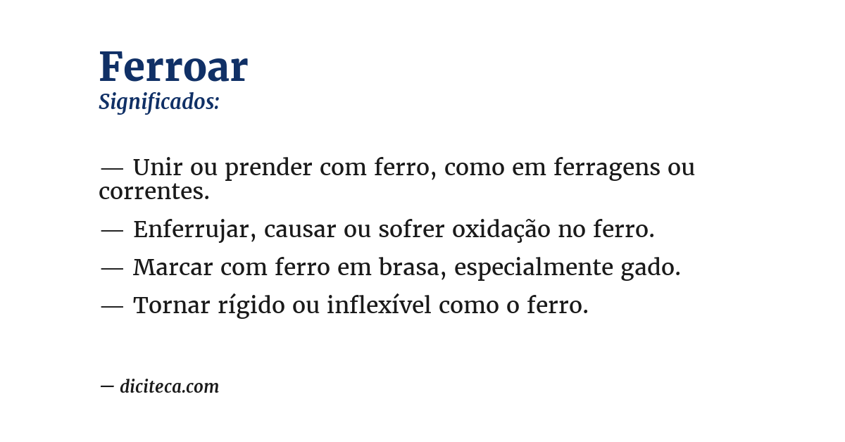 Significado de ferroar