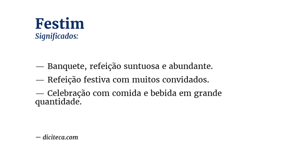 Significado de festim
