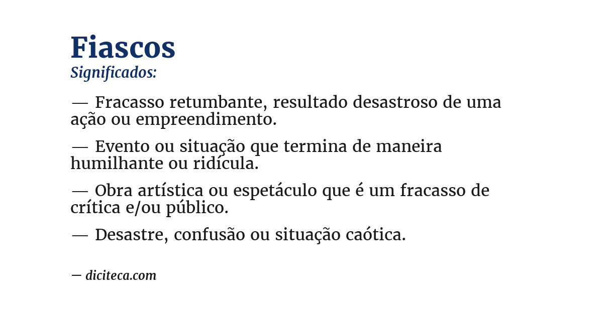 Significado de fiascos