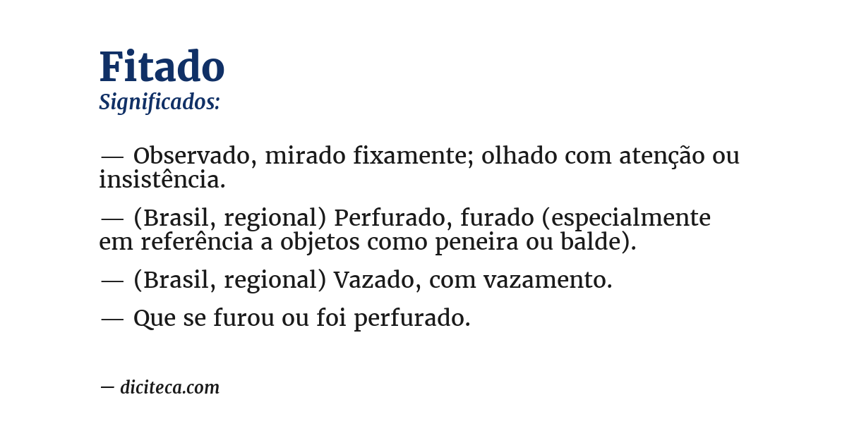 Significado de fitado