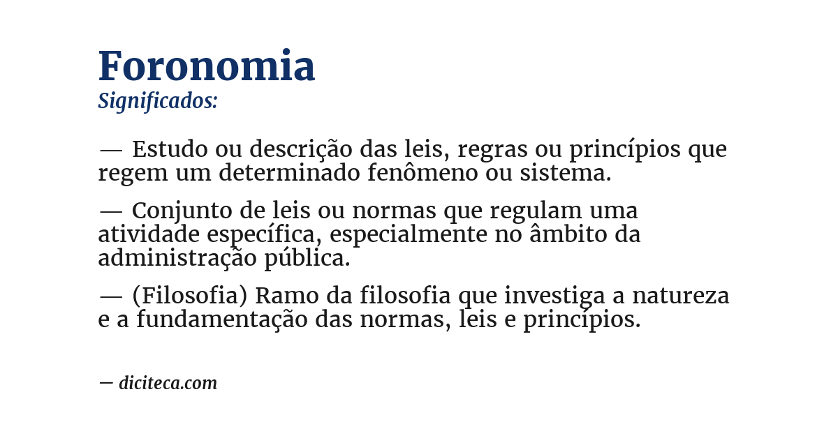 Significado de foronomia
