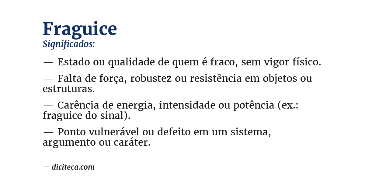 Significado de fraguice