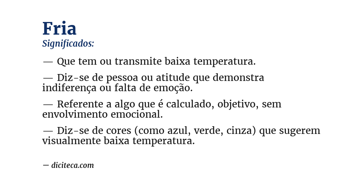 Significado de fria