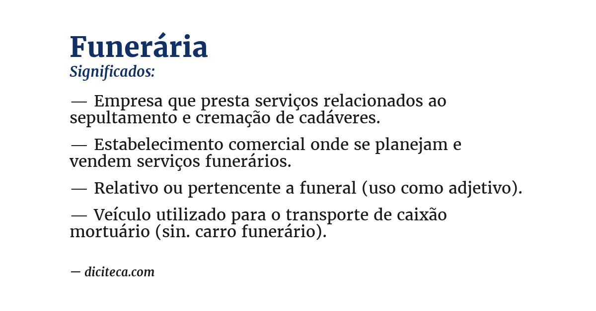 Significado de funerária