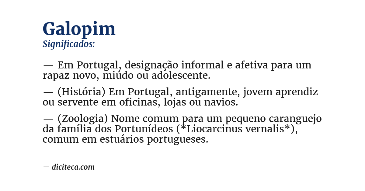 Significado de galopim