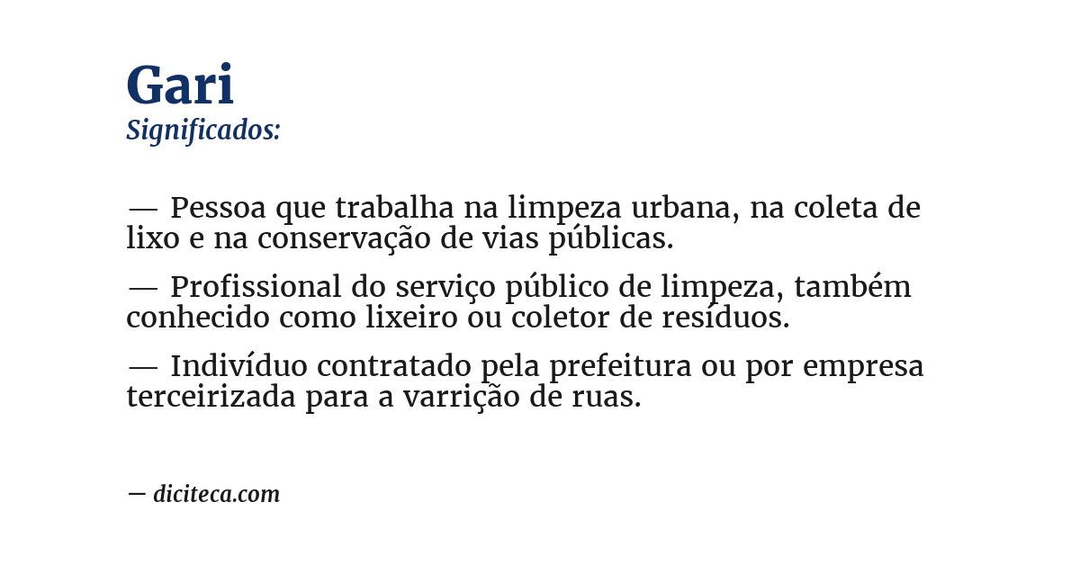 Significado de gari