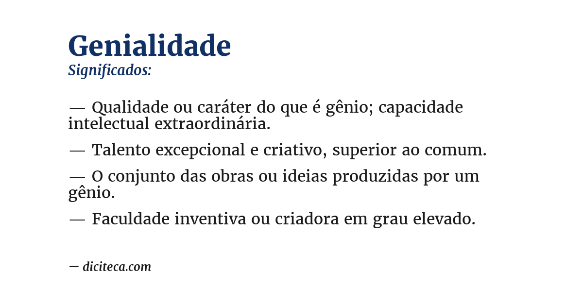 Significado de genialidade
