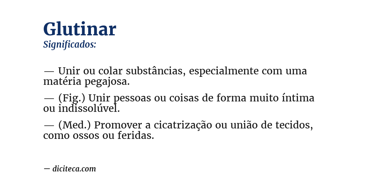 Significado de glutinar