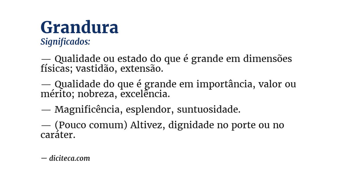 Significado de grandura