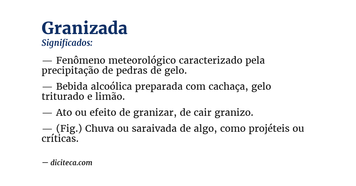 Significado de granizada