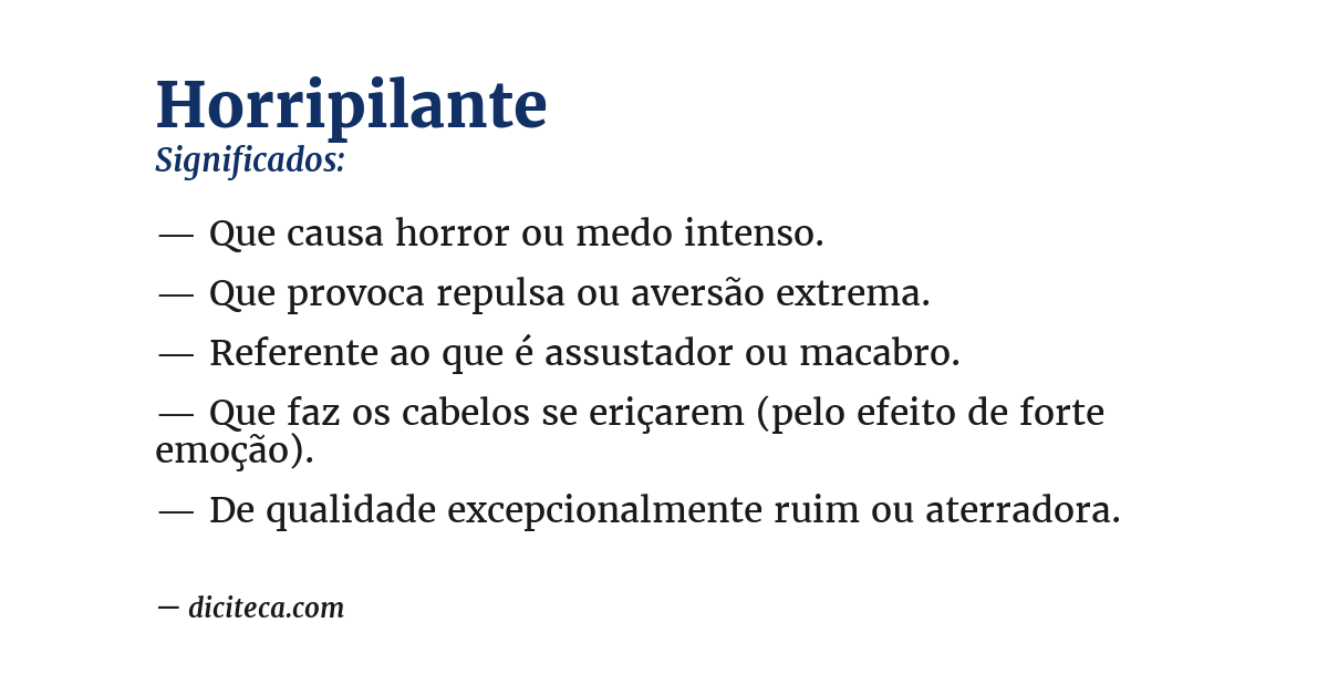 Significado de horripilante