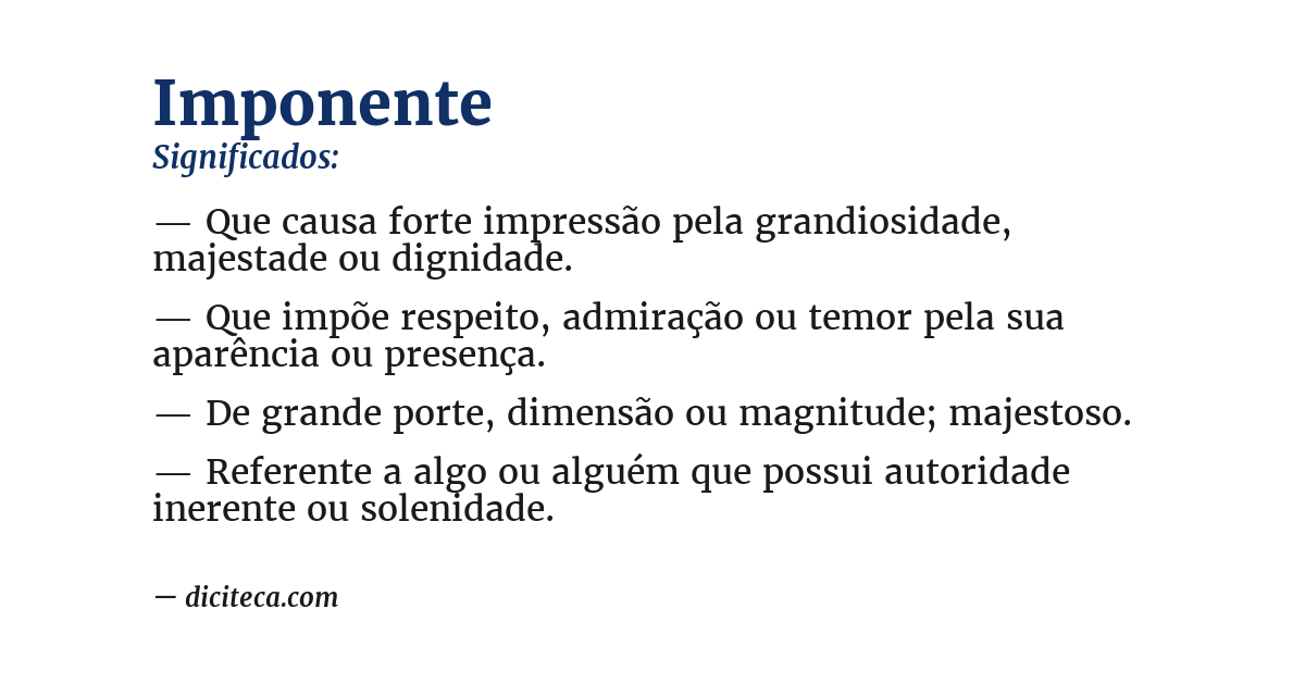 Significado de imponente