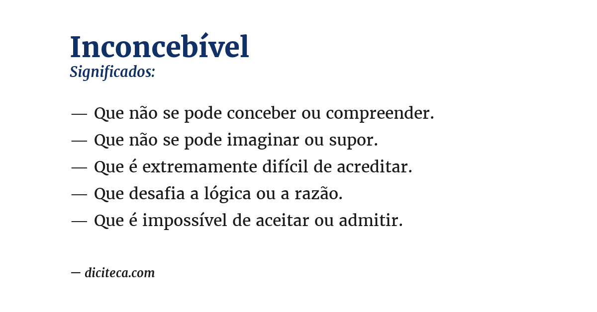 Significado de inconcebível
