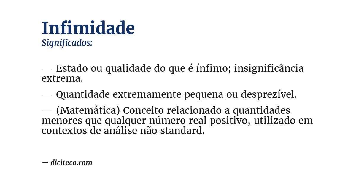 Significado de infimidade