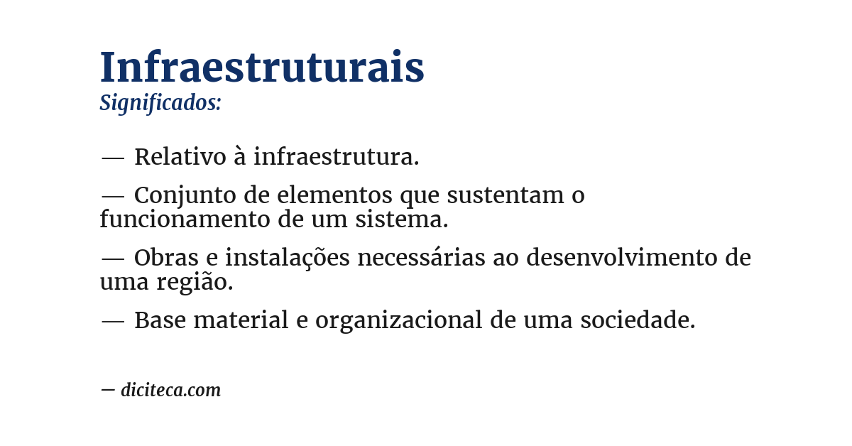 Significado de infraestruturais
