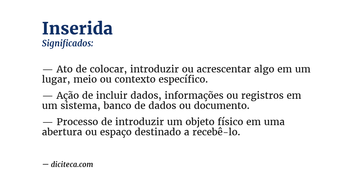 Significado de inserida