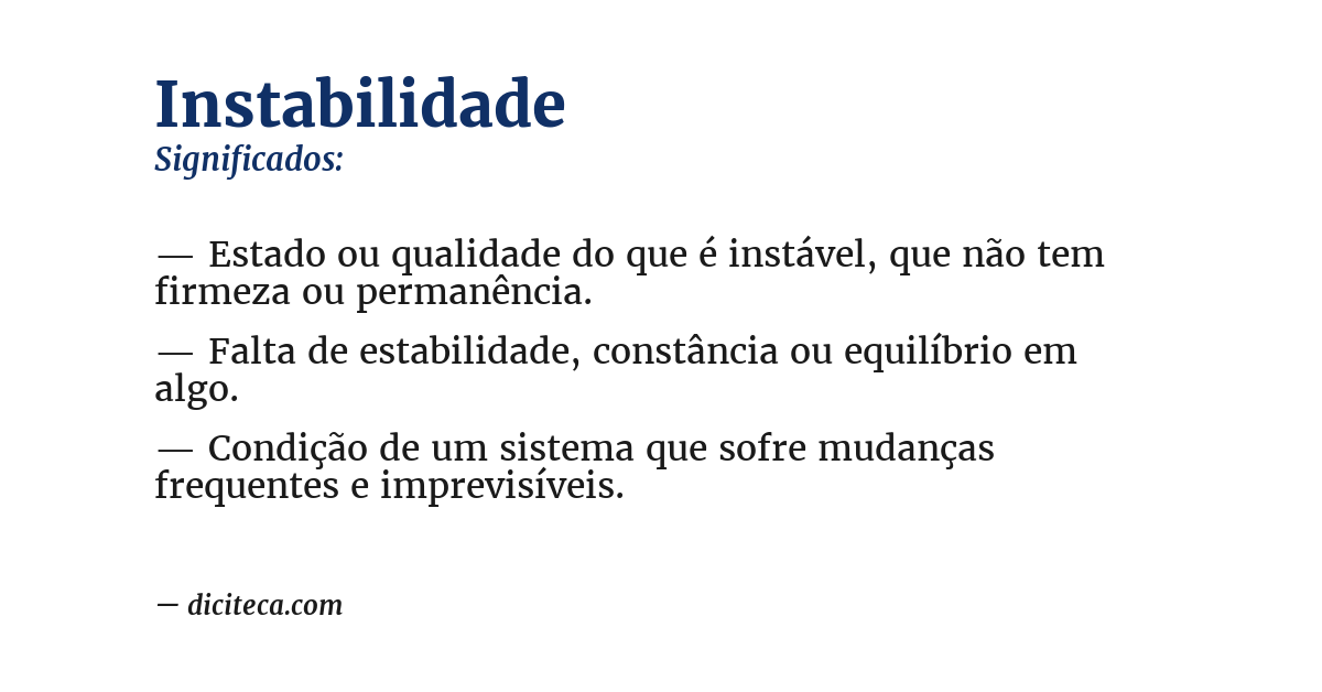 Significado de instabilidade
