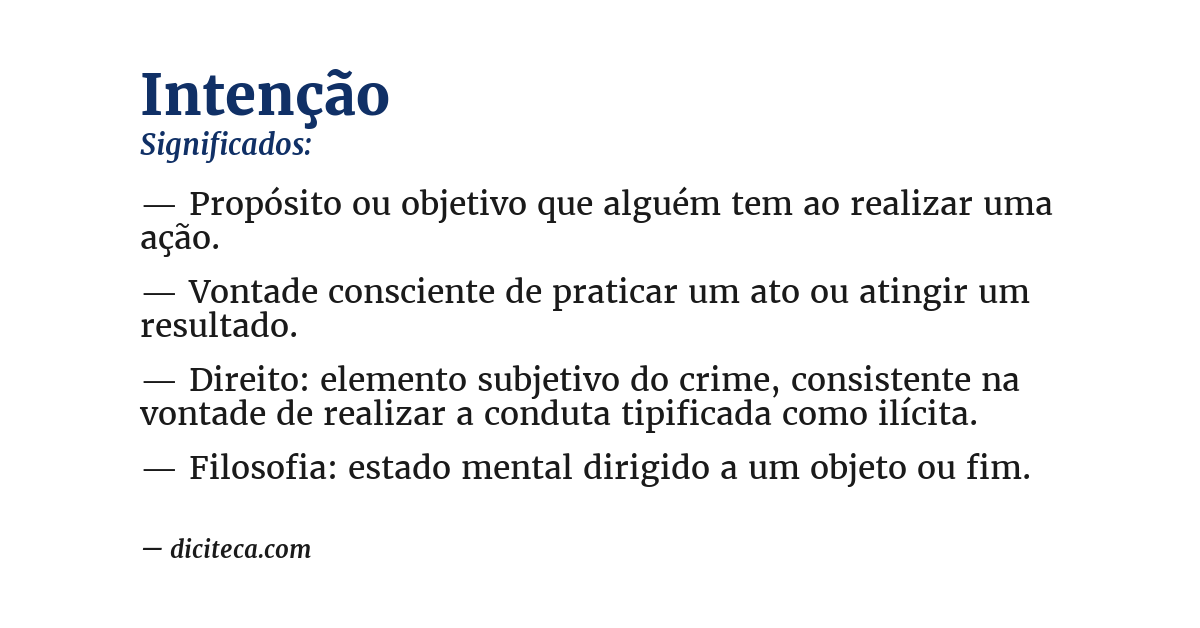 Significado de intenção