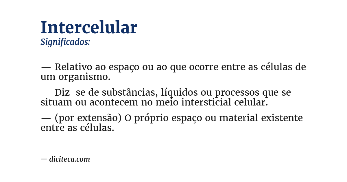 Significado de intercelular