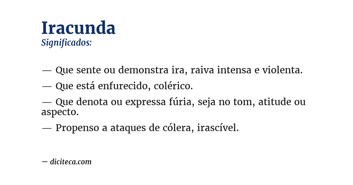 Significado de iracunda