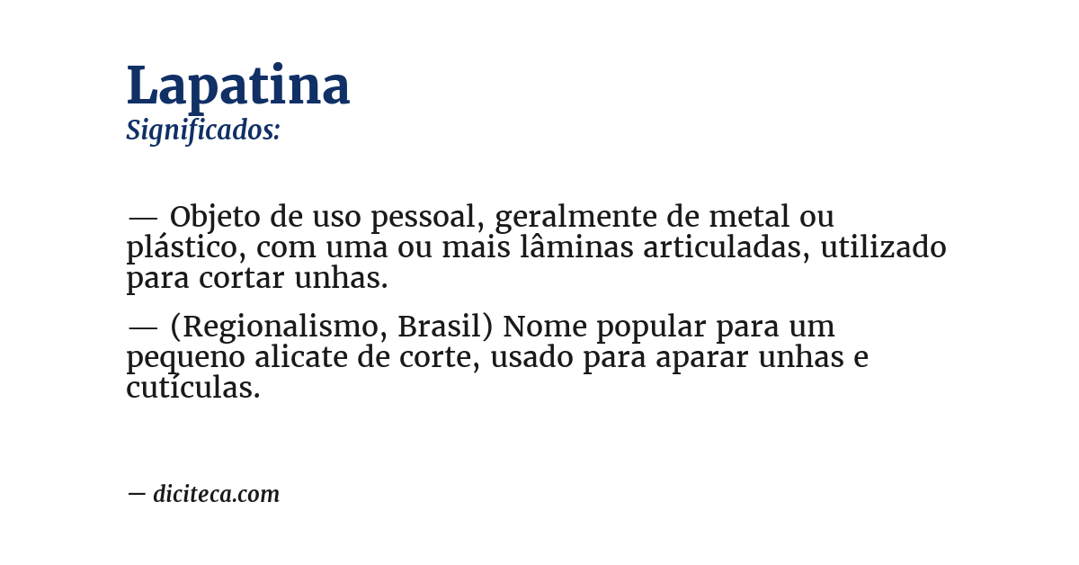 Significado de lapatina
