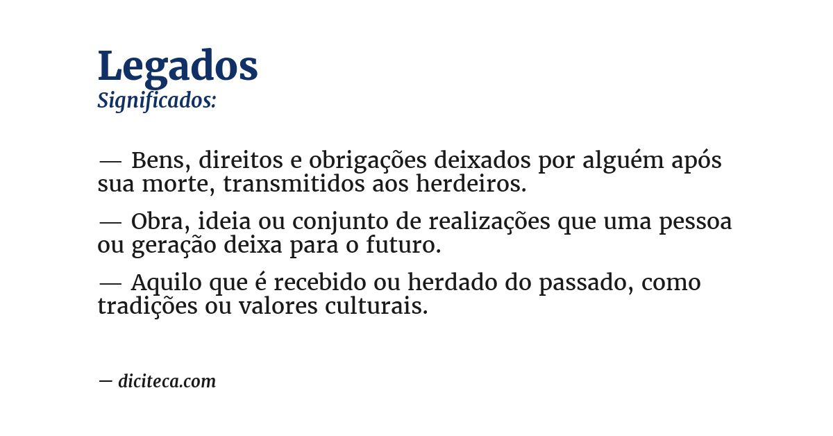 Significado de legados
