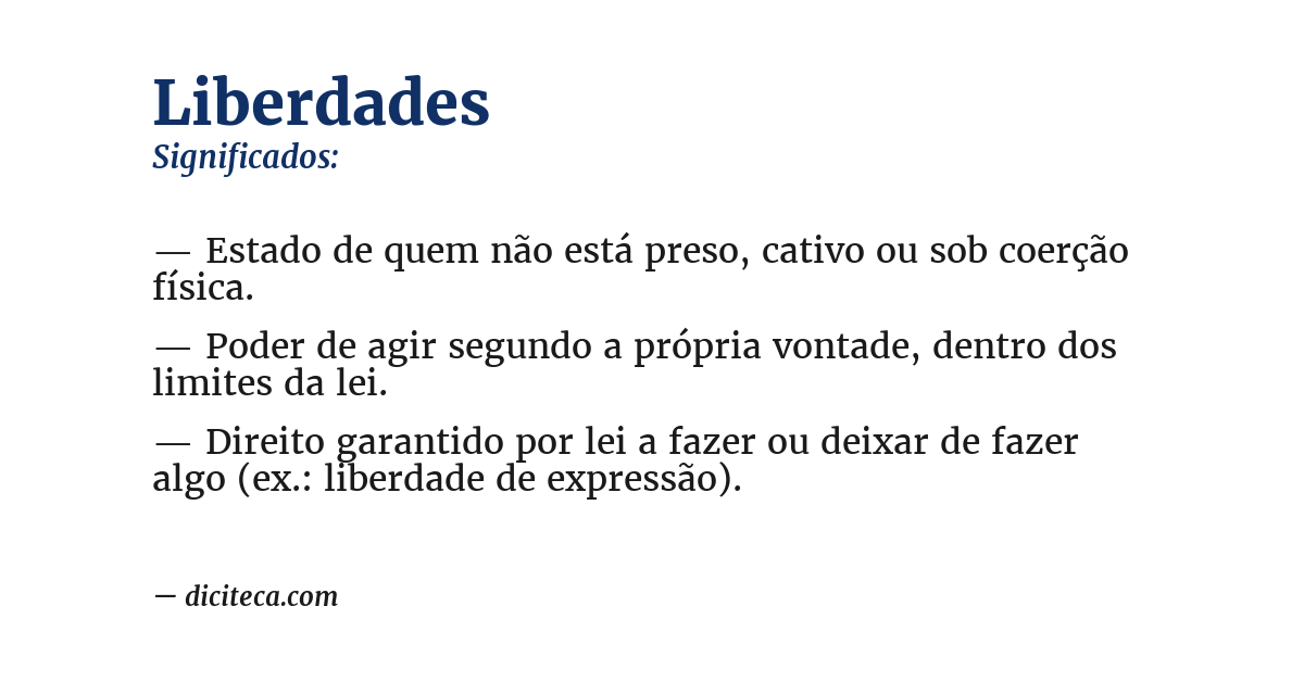 Significado de liberdades
