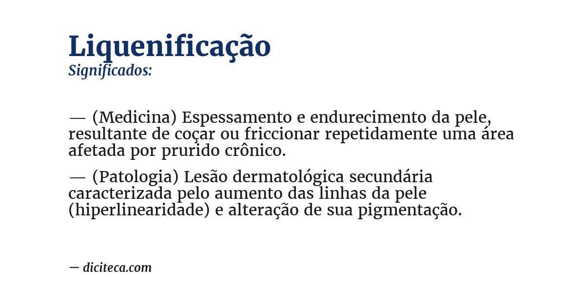 Significado de liquenificação