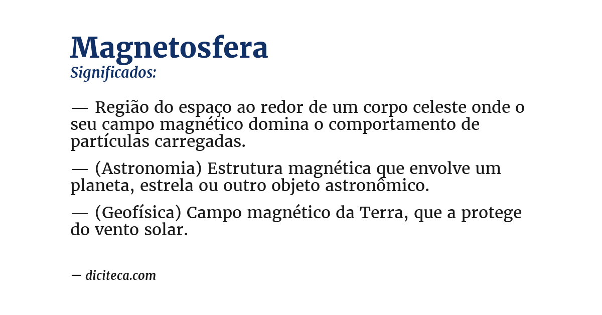 Significado de magnetosfera