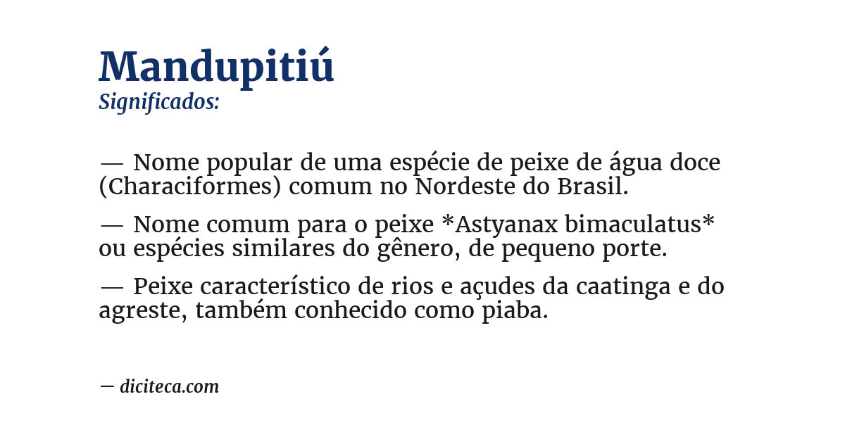 Significado de mandupitiú