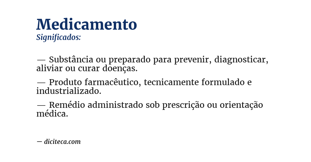 Significado de medicamento