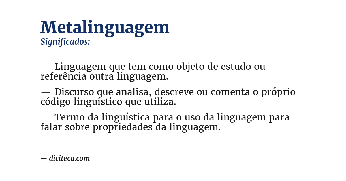 Significado de metalinguagem