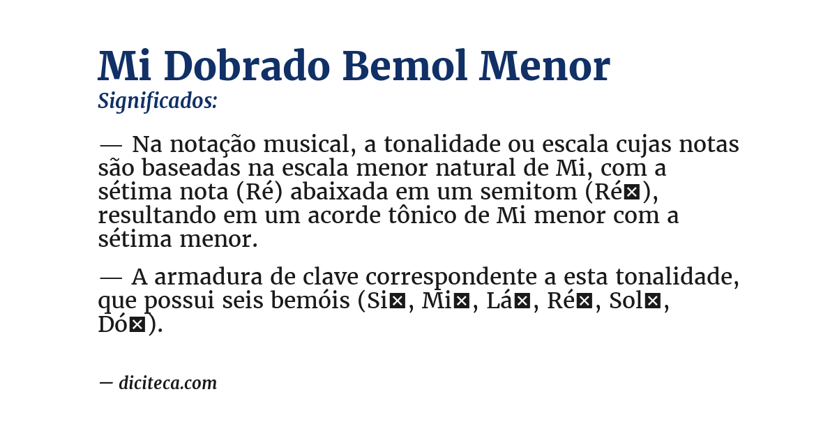 Significado de mi dobrado bemol menor