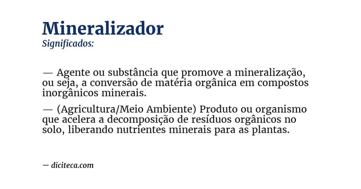 Significado de mineralizador