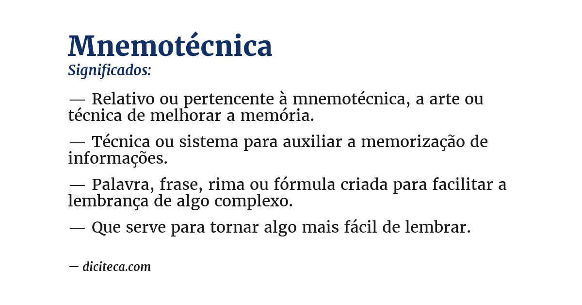 Significado de mnemotécnica