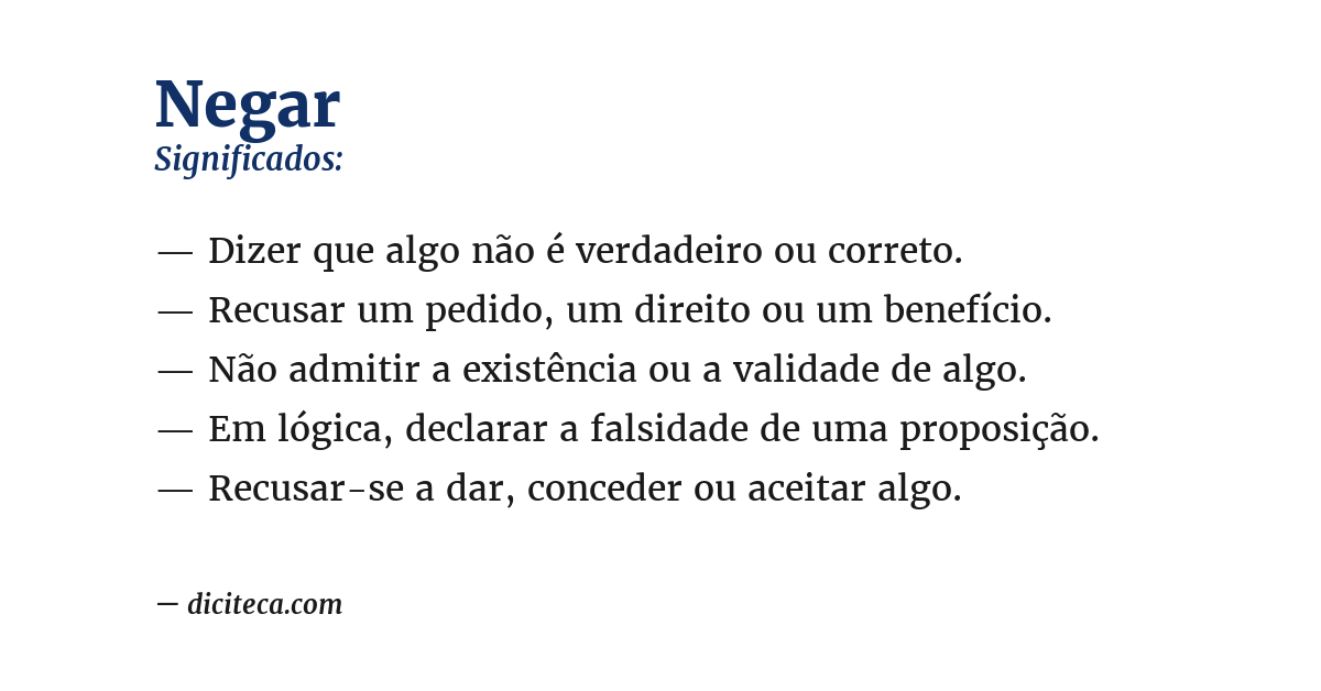 Significado de negar