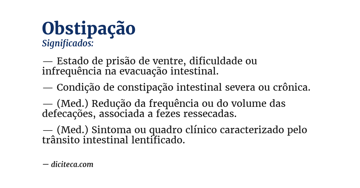 Significado de obstipação