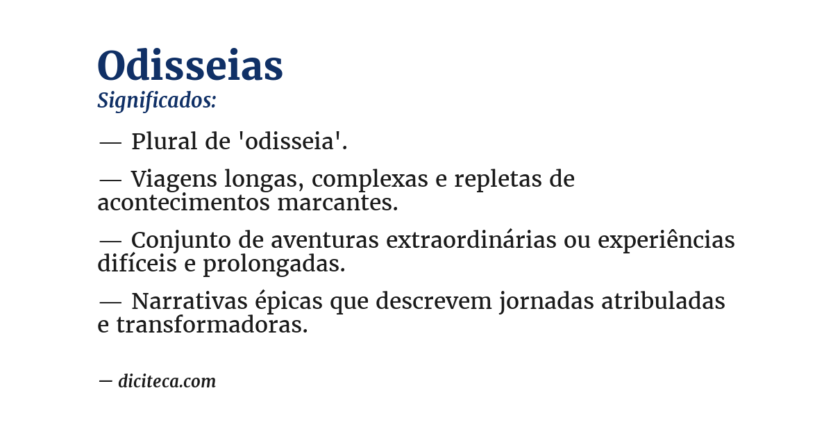 Significado de odisseias