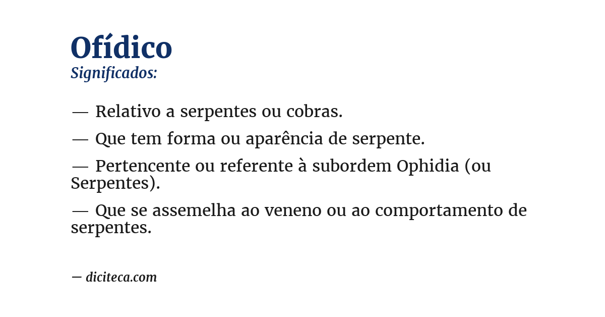 Significado de ofídico
